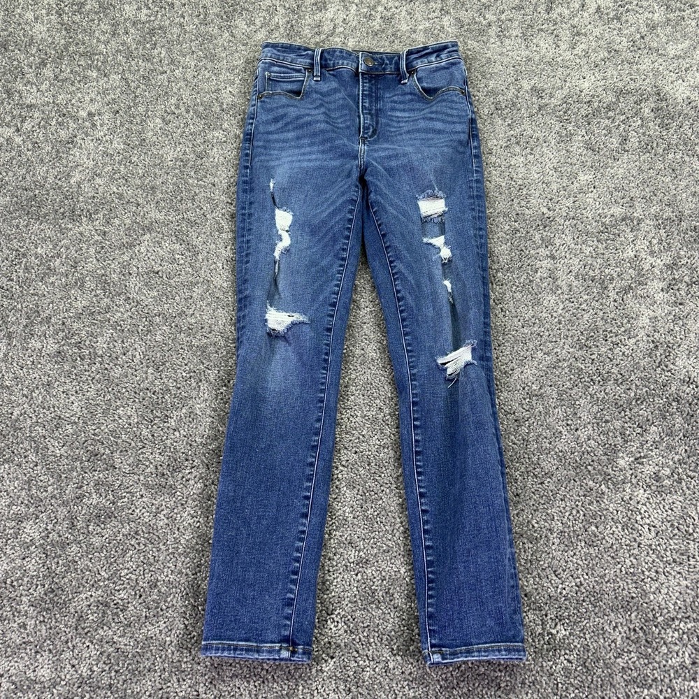 Abercrombie & Fitch Jeans Womens 27/4S Blue Simone High Rise Skinny Distressed